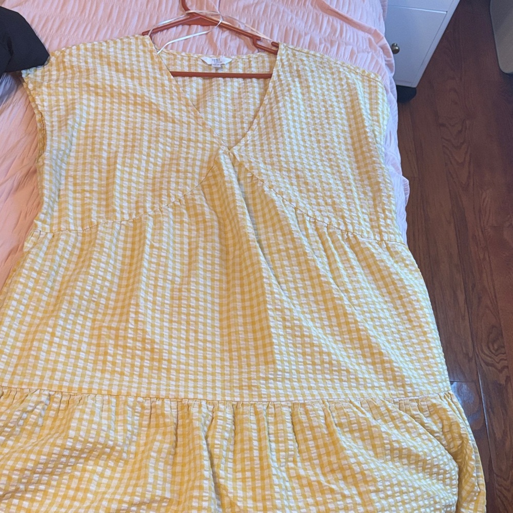 Time and Tru Yellow Checkered Dress